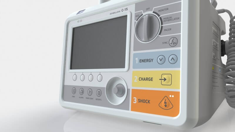 Front image of the C-15 defibrillator