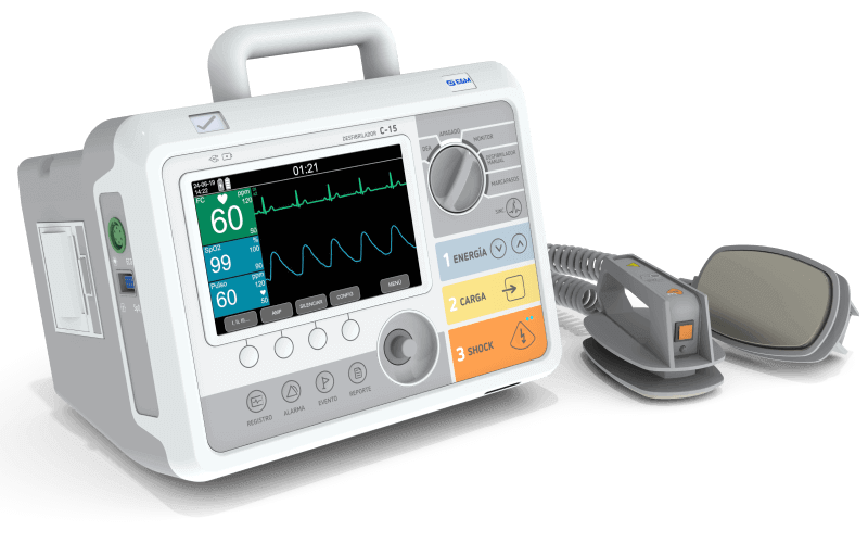 Imagen de desfibrilador C-15 Bifasico